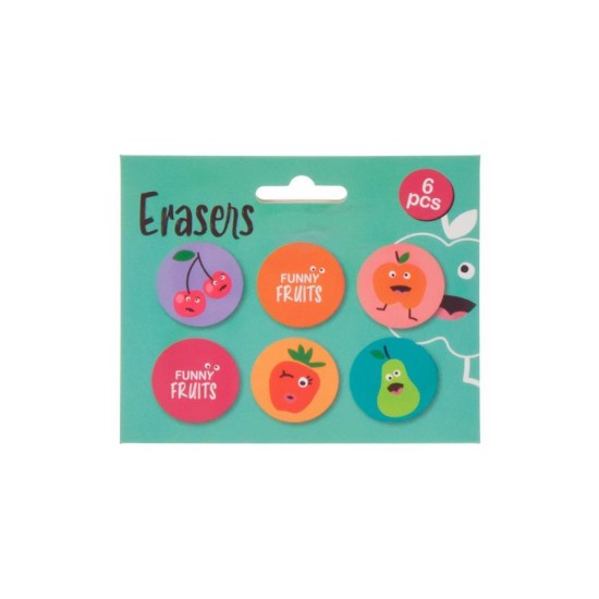 Σβήστρες Funny fruit 6 τεμαχίων Σβήστρες Funny fruit 6 τεμαχίων
