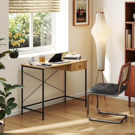 Γραφείο ξύλινο μεταλλικό Nextdeco με συρτάρι Υ76x100x48εκ. Γραφείο ξύλινο μεταλλικό Nextdeco με συρτάρι Υ76x100x48εκ.
