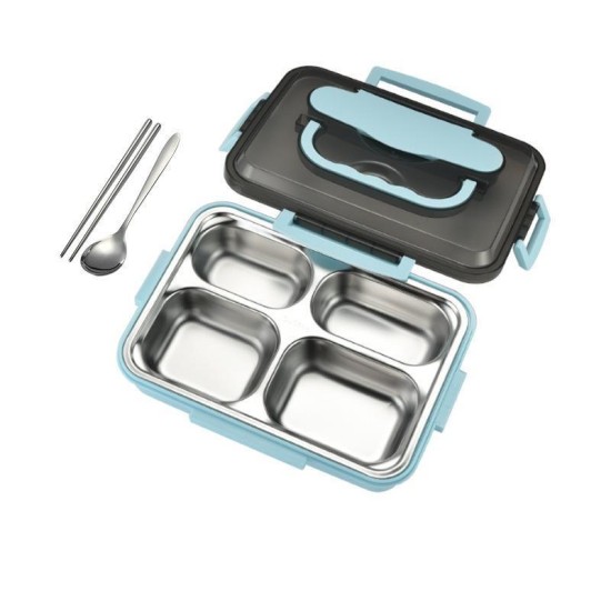 Lunch box από inox με 5 θήκες μπλε 1500ml Lunch box από inox με 5 θήκες μπλε 1500ml