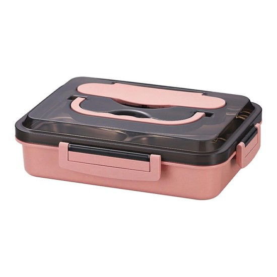 Lunch box inox με 5 θήκες ροζ χρώμα 1500ml Lunch box inox με 5 θήκες ροζ χρώμα 1500ml
