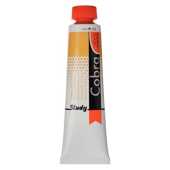 Talens Cobra Study water mixable oil 223 naples yellow deep 40ml. Talens Cobra Study water mixable oil 223 naples yellow deep 40ml.