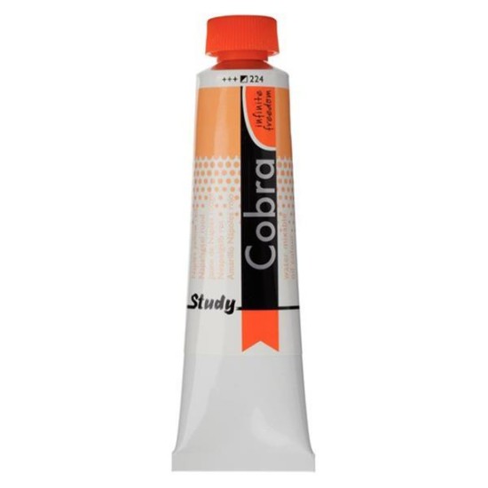 Talens Cobra Study water mixable oil 224 naples yellow red 40ml. Talens Cobra Study water mixable oil 224 naples yellow red 40ml.