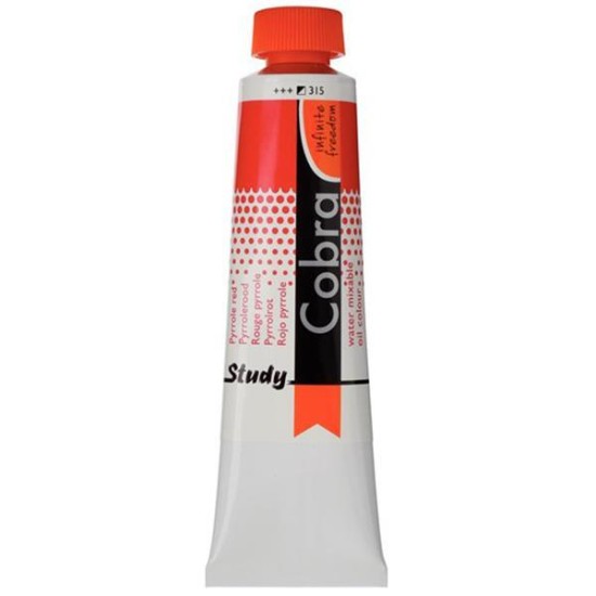 Talens Cobra Study water mixable oil 315 pyrrole red 40ml. Talens Cobra Study water mixable oil 315 pyrrole red 40ml.