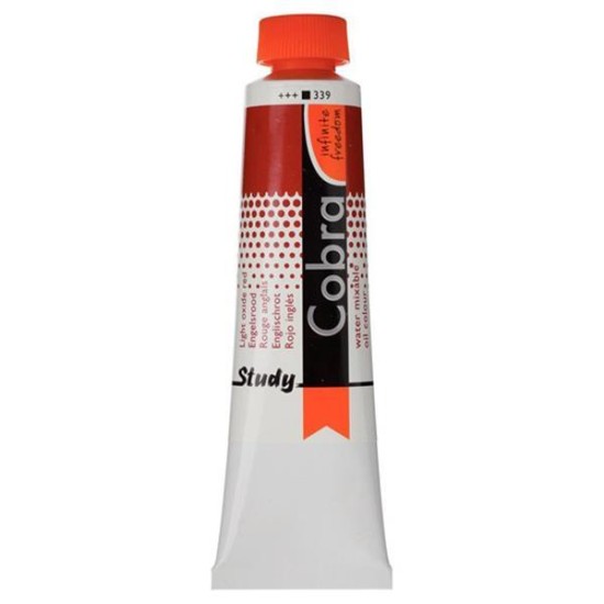 Talens Cobra Study water mixable oil 339 light oxide red 40ml. Talens Cobra Study water mixable oil 339 light oxide red 40ml.