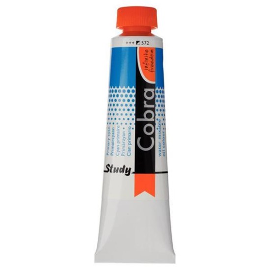 Talens Cobra Study water mixable oil 572 prim. cyan 40ml. Talens Cobra Study water mixable oil 572 prim. cyan 40ml.