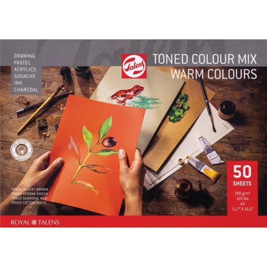 Talens μπλοκ mix θερμών χρωμάτων 50φυλ. Α3 180 γρ. Talens μπλοκ mix θερμών χρωμάτων 50φυλ. Α3 180 γρ.
