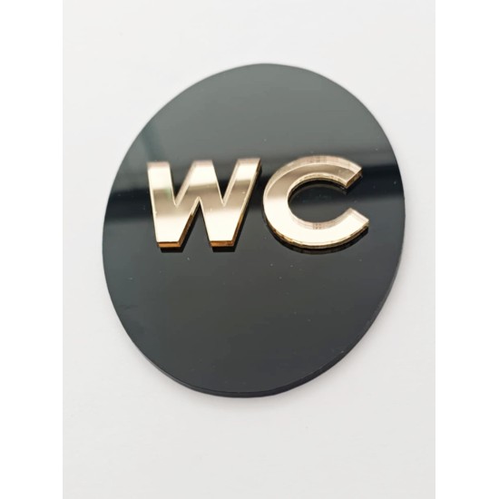 Plexiglass Πινακίδα WC 12cm Plexiglass Πινακίδα WC 12cm