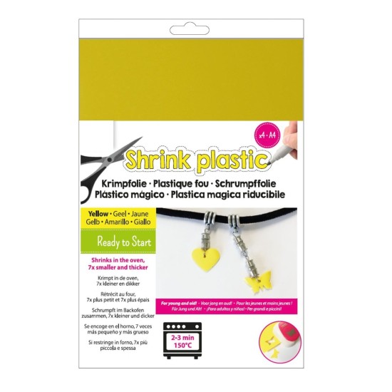 Shrink plastic κίτρινο A4, 4 φύλλα Shrink plastic κίτρινο A4, 4 φύλλα